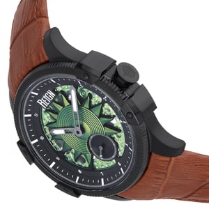Reign Solstice Automatisch semi-skelet horloge - bruin/groen
