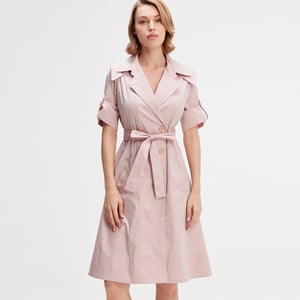 Katoenen trench-coat jurk