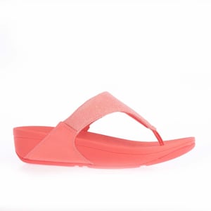 Dames Fit Flop Lulu Shimmerlux teen-post sandalen in koraal
