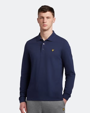 Lyle & Scott Polo shirt met lange mouwen in Marine