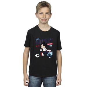 Disney Jongens Mickey Mouse Team Mickey Voetbal T-shirt (Zwart)