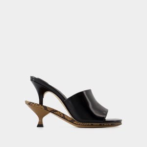 Les Doubles muiltjes sandalen - Jacquemus - Leer - Zwart