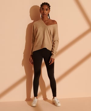 Superdry dameslegging met logo en elastische tailleband