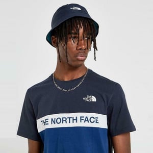 The North Face Heren Geweven Colour Block T-shirt Blauw