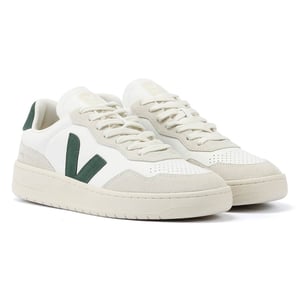 Veja V-90 Leather Heren Wit/Groen Sportschoenen