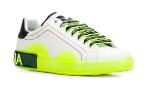 Dolce & Gabbana Heren Witte Kalfsleren Sneakers