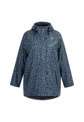 Schmuddelwedda Plus size regenjas met luipaardprint bridgeport Dames Blauw grijs zwart Leeuw