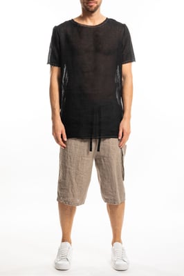 Takeshy Kurosawa T-shirt Lino Mannen zwart