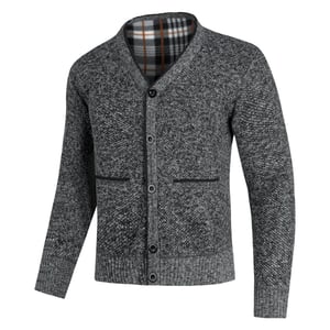 Herenvest met opstaande kraag en knoop met twee zakken voor de winter, donkergrijs