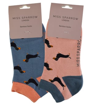 Miss Sparrow - 2 paar bamboesokken voor dames - Worsthond