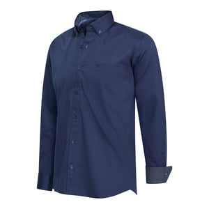 Cappuccino Italia Overhemden Stretch Overhemd Ancona Blauw