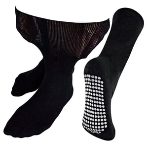 Dr.Socks - Extra brede oedeemsokken met grips - Zwart