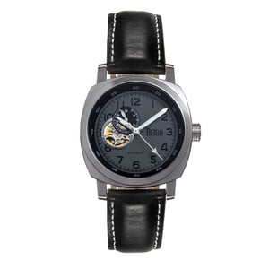 Reign Impaler Semi-skelet horloge met leren band - grijs/zwart