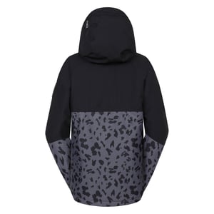 Dare 2B Dames/Dames Snowburst Leopard Print Overhead Ski Jas (Zwart/Ebbehoutgrijs)