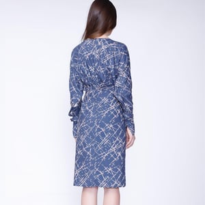 Geometrische print en v -neck jurk