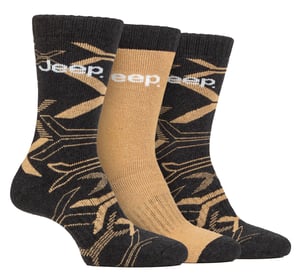 Heren Wandelsokken | Jeep | Volledig Gewatteerde Antiblister Camouflage Sokken, Gebreide Gerecycleerde Katoenen Camo Sokken - Khaki / Steen