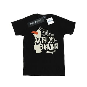 Disney Jongens Frozen 2 Olaf Filosoferend T-Shirt (Zwart)