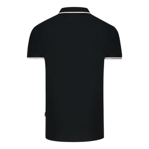 Aquascutum London getipt zwart poloshirt