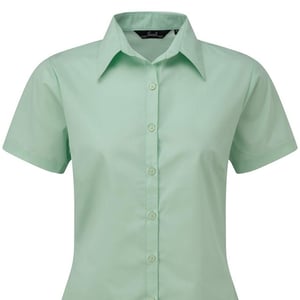 Premier Popeline blouse met korte mouwen / Gewoon werkoverhemd (Aqua)