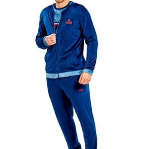 Fluwelen pyjamajasje met lange mouwen MUDP0153