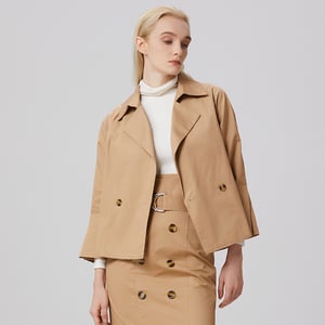 Coton Trench-Jacket met dubbele borsten