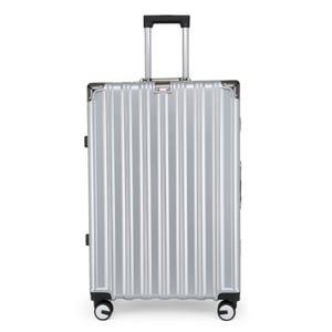 Hardshell Zilveren Kofferset Robuuste 8 Wiel Bagage Cabine Tas