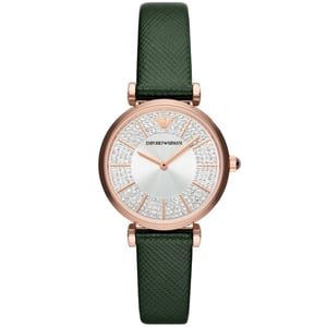 Emporio Armani Gianni T-bar Dames Horloge Groen AR11517