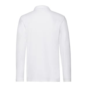 Fruit of the Loom Herenpolo Piqué Katoen met lange mouwen (Wit)