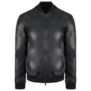 Emporio Armani leer heren zwart bomberjack