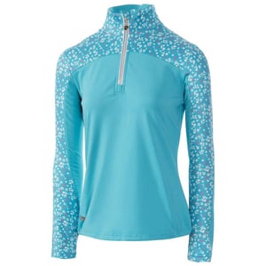 Island Green Dames/Dames Bloemen Base Layer Top (Aqua)