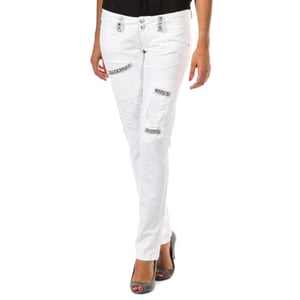 Lange broek met slank gesneden zomen 10DBF0125 vrouw