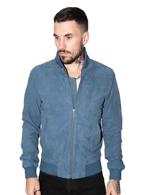 Heren retro geit suède varsity lederen bomberjack-Athene