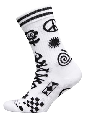Patchwork Sokken | Happy Socks | Grappig Patroon Verassingssokken | Cadeausokken - Wit