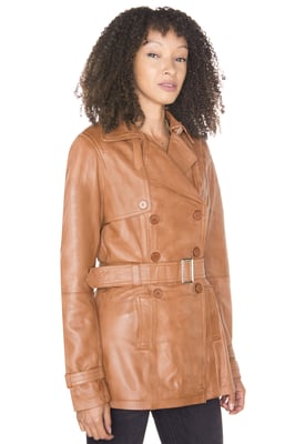 Trenchcoat van nappaleer voor dames-Mosul