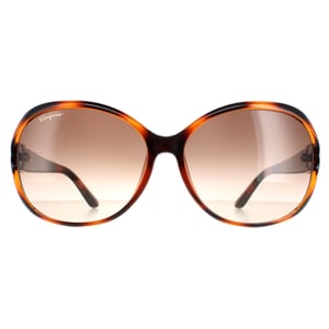 Salvatore Ferragamo Oval Dames Tortoise Bruin Gradiënt SF770SA