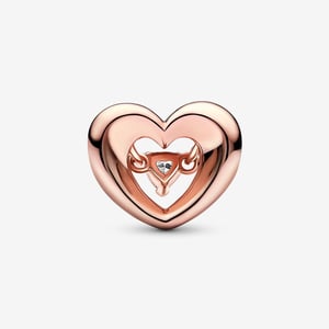 Pandora 'Stralend Hart' Vrouwen Goudkleurige Metalen Bedeltje - Roze 782493C01