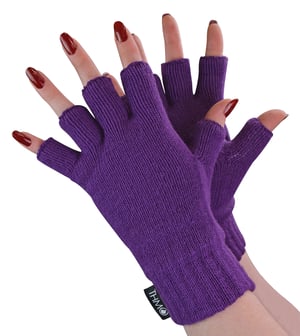 THMO dames fleece gevoerde thermo vingerloze handschoenen - Paars