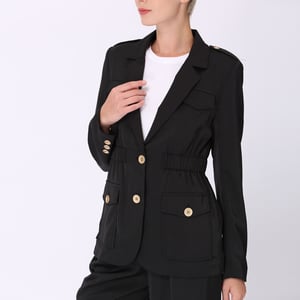 Safari blazer met verzamelde taille