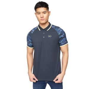 Crosshatch Heren Polo Cramdark Camo (Marine)