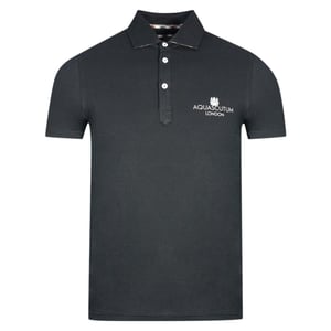 Aquascutum London vet logo zwart poloshirt
