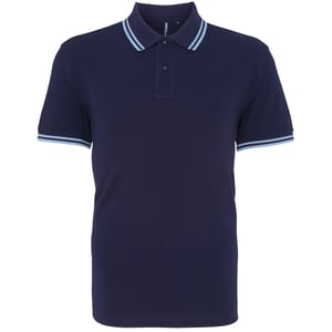 Asquith & Fox Heren Klassiek Fit getipt Poloshirt (Marine / Korenbloem)