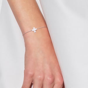 Diamond Bracelet CROSS Natural 0.050 Cts 925