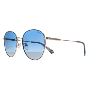 Polaroid Ronde Unisex Goud Blauw Blauw Gradiënt Gepolariseerd PLD 6215/S/X