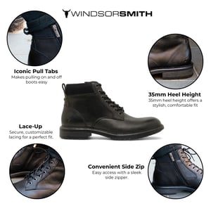 Windsorsmith Zwart Leren Chelsea Enkellaarzen - Sergio