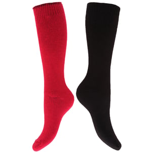 Floso Dames/dames Thermal Winter Wellington/Welly Laarzensokken (2 paren) (Roze/Zwart)