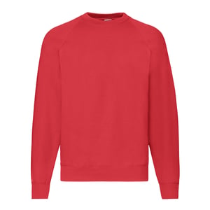 Fruit of the Loom Heren Klassiek Raglan Sweatshirt (Rood)