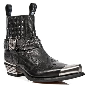 New Rock zwart metalen gotische laarzen-7950P-S1