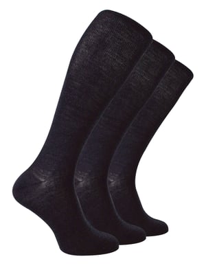 Steven - 3 Paar Multipack Heren Kniehoge Merino Wollen Sokken - Houtskool