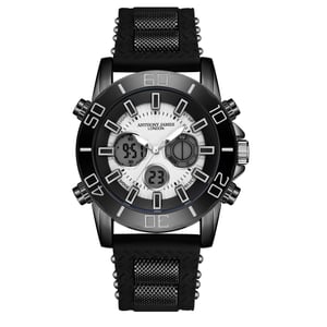 Met de hand gemonteerd, beperkt verkrijgbaar Sports Speedster Black-horloge van Anthony James - Garantietermijn van 5 jaar