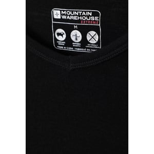 Mountain Warehouse Heren Merino Wol V Hals Base Layer Top (Zwart)